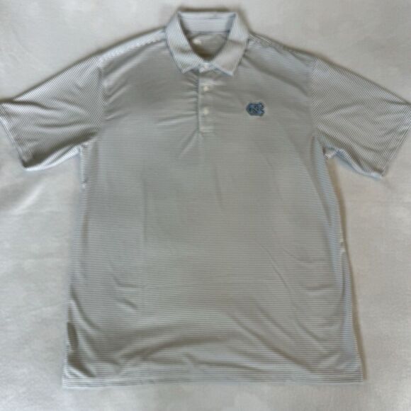 Onward Reserve UNC Tarheels Performance Golf Polo Men's XL White Blue Stripes - Picture 4 of 6